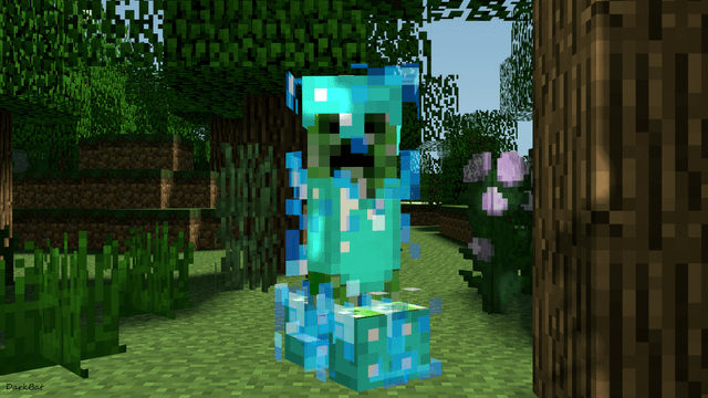 Behold I present to you, a Charged Creeper wearing diamond armor.