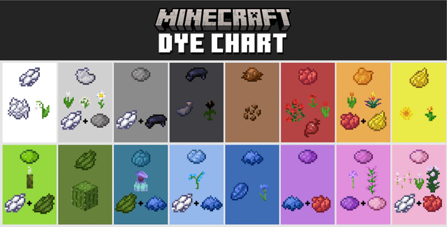 1.21 Minecraft Dye Chart