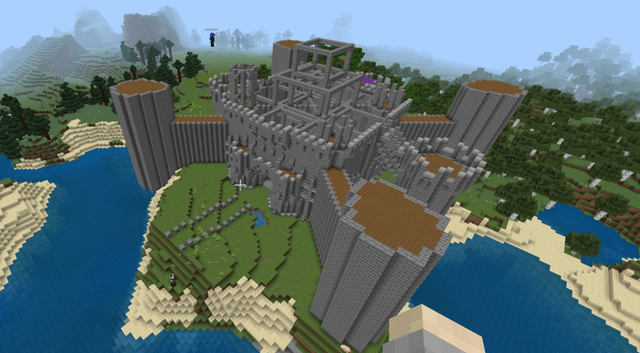 Just started building a coastal fortress, my largest castle yet. Any constructive criticism would be appreciated :)