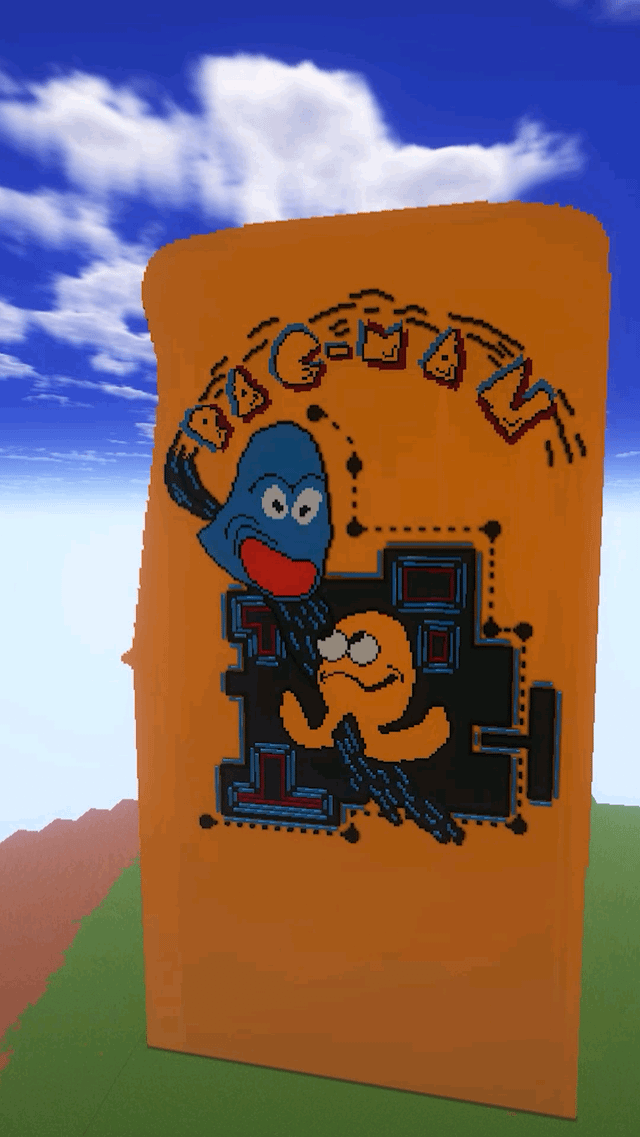 I built a PAC-MAN arcade game machine in Minecraft