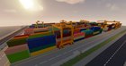 Shipping container yard using Chisels&Bits. 700~ containers. Took 25h~. Structure blocks helped when placing each colour container (23 colours)