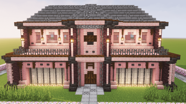 I made a cherry wood mansion what do you think?, feedback and suggestions are welcome!