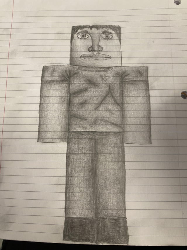 I drew a realistic minecraft character and regret it