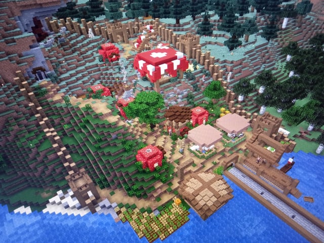 Soo I made this mushroom town. Any thoughts? I know many people will probably make it look better but I really like how it turned out. 