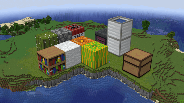 I hid my AUTOMATIC FARMS in GIANT MINECRAFT BLOCKS! (video in comments!)