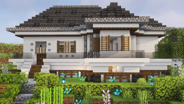 I made a compact quartz house in minecraft, what do you think? feedback and suggestions are welcome