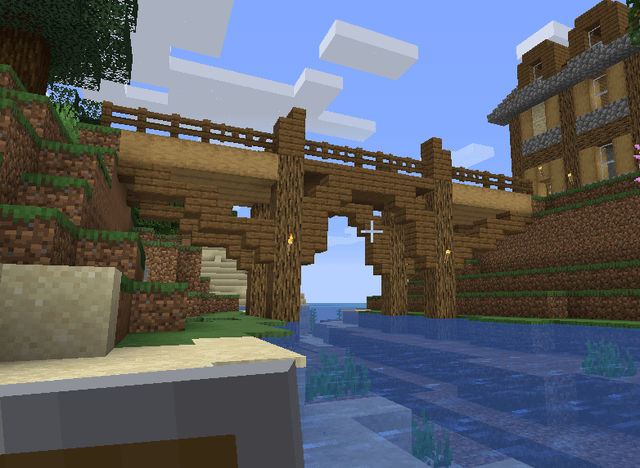 I built this bridge right next to my house while playing in 1.14.2. Thoughts?