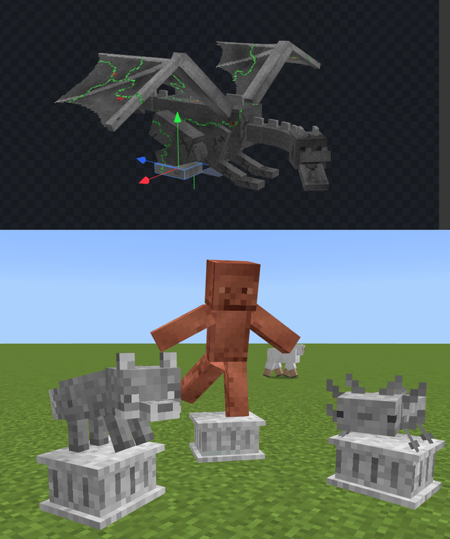 I'm making a craftable statues add-on for bedrock minecraft. Feedback is appreciated!