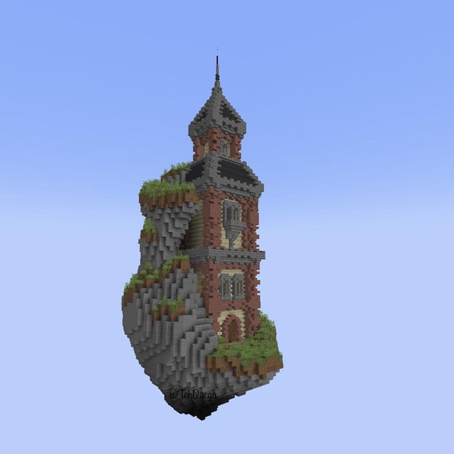 I like floating islands. So I made one with a tower on it.