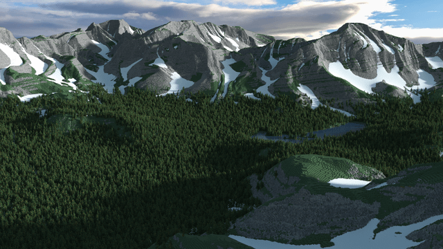 I made some realistic mountains in Minecraft