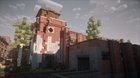 A broken building on an abandoned industrial plant.