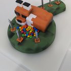 I am proud of my Fox Lodge Minecraft Lego cake!