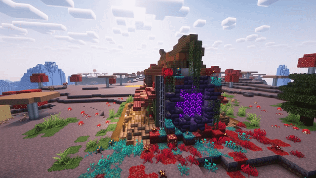 I build a house that's split in half by a nether portal