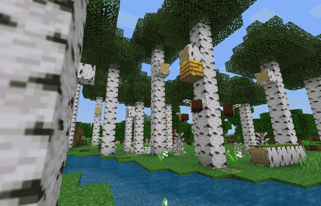 I tried to create the birch forest removed in survival