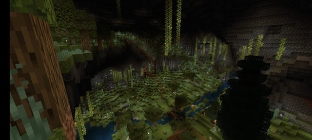 I just got done with terraining the inside of a cave in minecraft survival