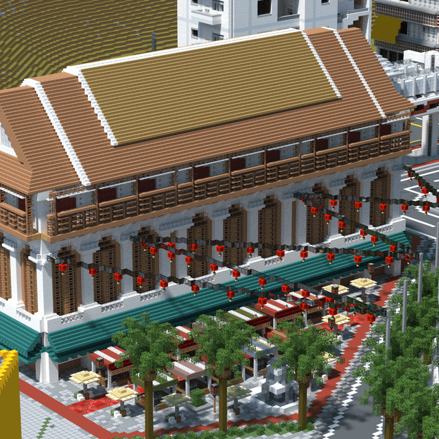 I built this chinatown in minecraft