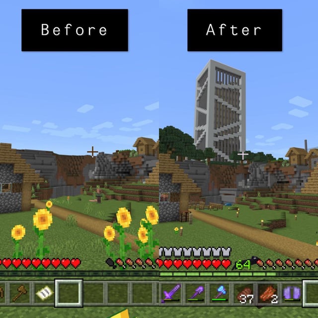 (Fixed) beginning of my survival world vs now