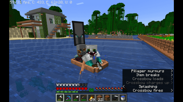 In desperate need of breaking a piercing crossbow, I discovered a way to tame a pillager with a boat!